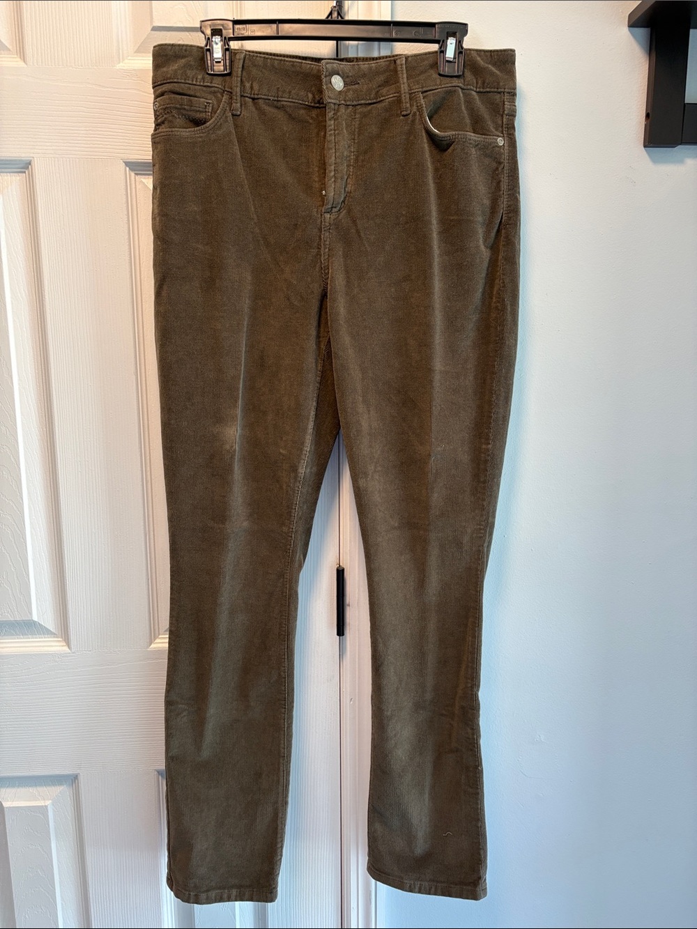 NYDJ Olive Corduroy Straight-Leg Jeans